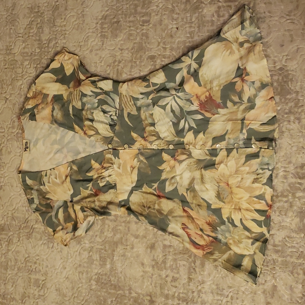 Show Me Your Mumu Floral Short Sleeve Blouse Medium